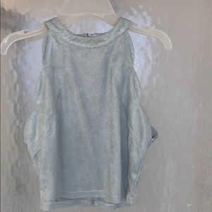 velvet teal sleeveless crop top!